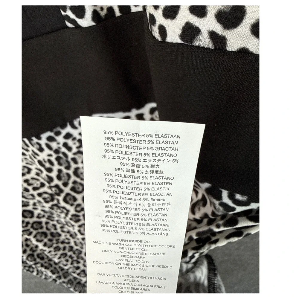 Michael Kors Leopard‎ Print Fit & Flare Dress V-Neck Size M Night Out Cocktails